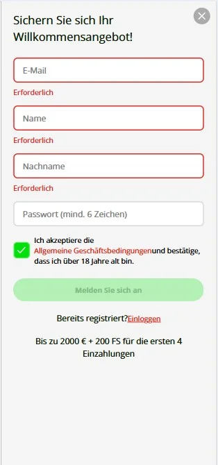 Slot7 Registrierung