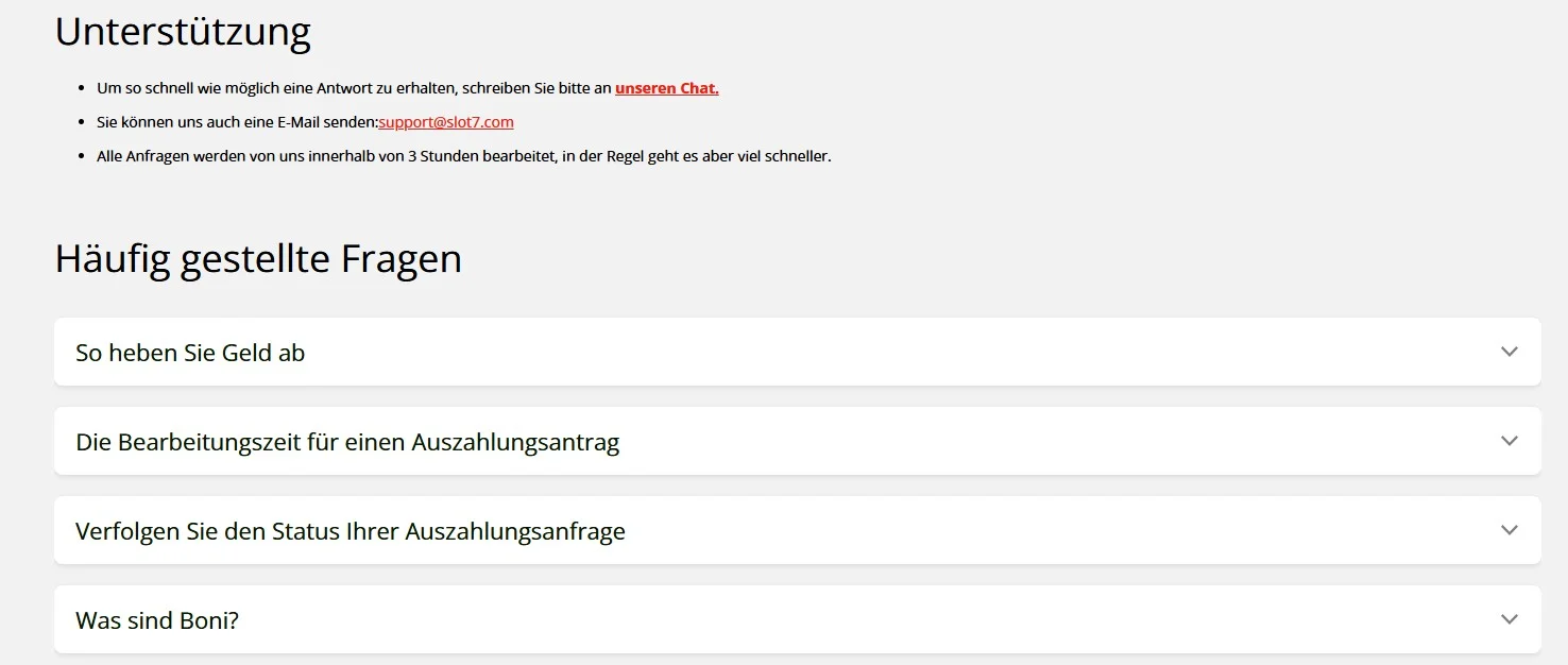 Slot7 Kundensupport